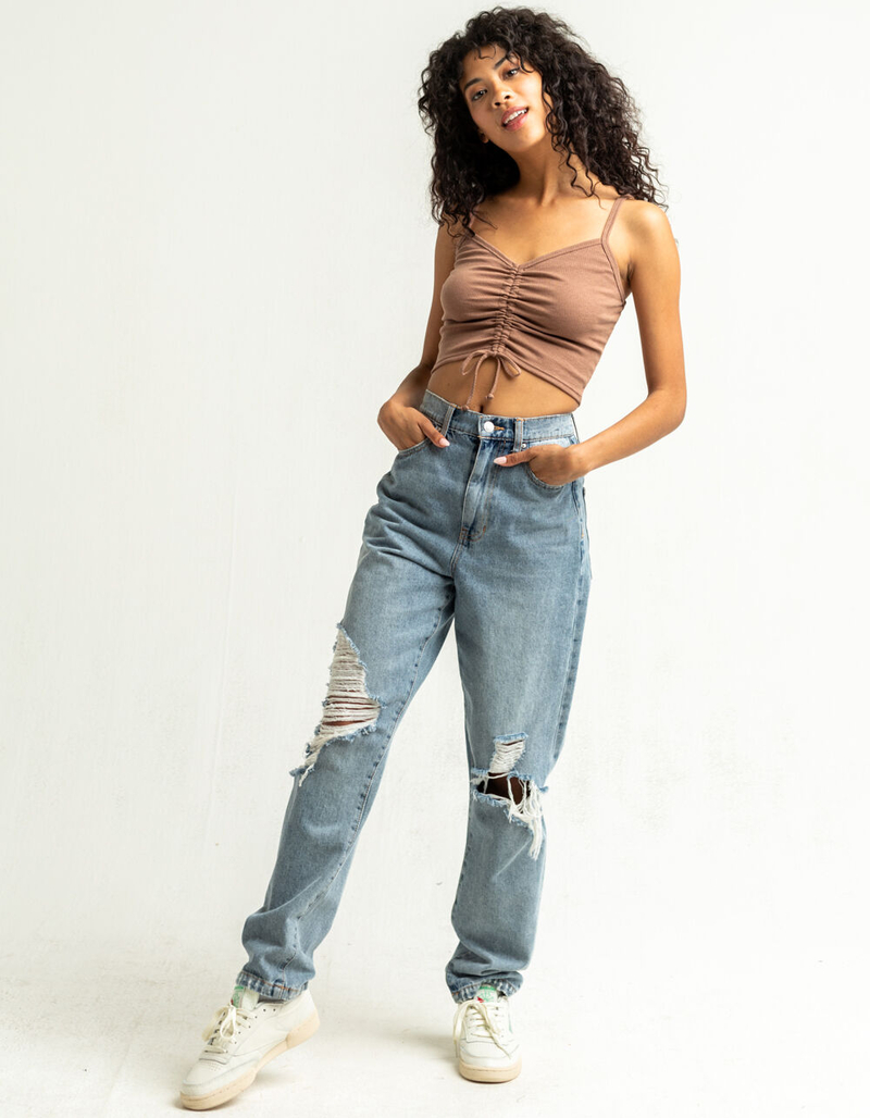 SKY AND SPARROW Cinch Front Womens Brown Cami image number 3