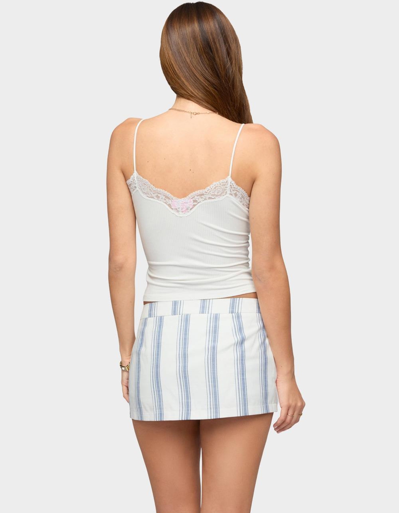 EDIKTED Liyana Lacey Ribbed Tank Top image number 2