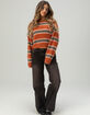 FULL TILT Fuzzy Striped Womens Sweater image number 5