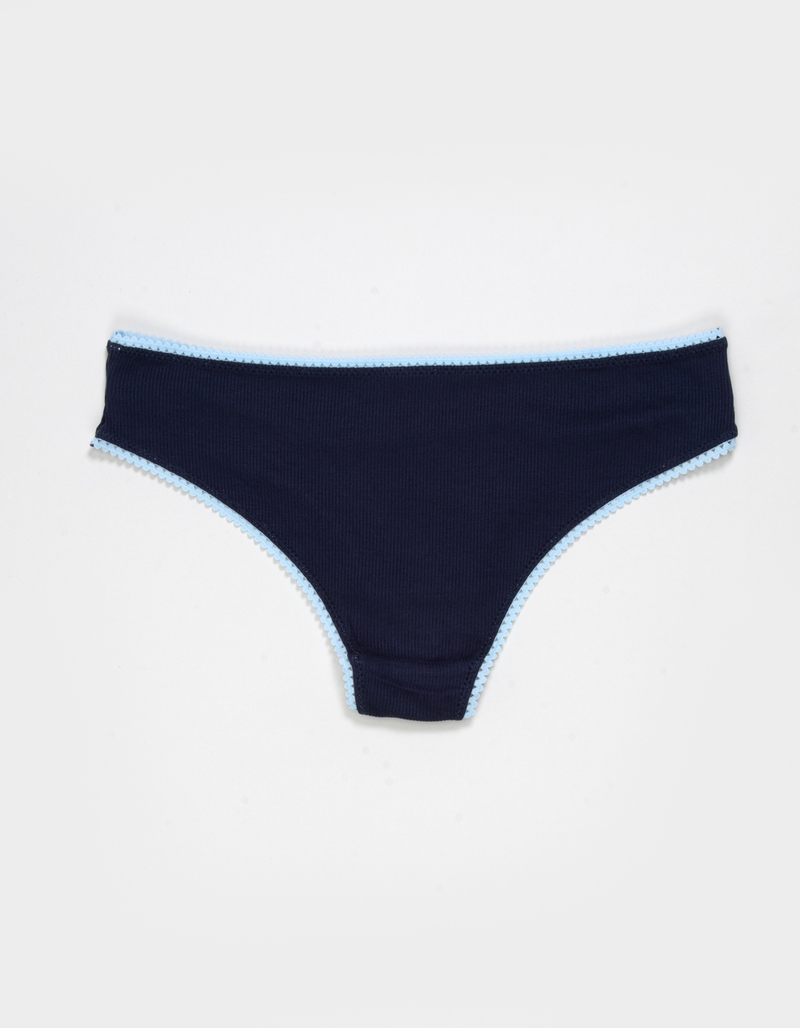 FULL TILT Bow Lace Trim Rib Cheeky Panties image number 1