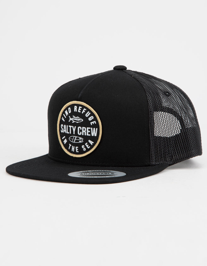 SALTY CREW Twin Fin Black Mens Trucker Hat image number 0