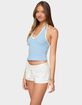 EDIKTED Contrast Ribbed V-Neck Halter Top image number 2