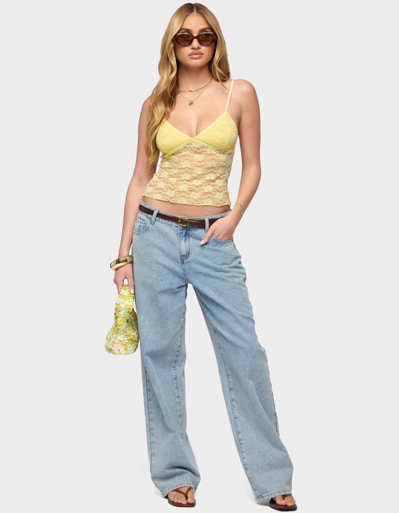 EDIKTED Eira Sheer Lace Tank Top image number 4