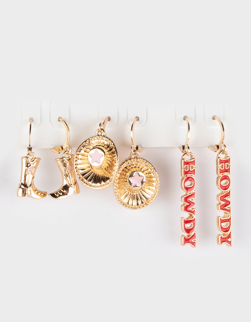 FULL TILT 3 Pack Howdy Hoop Earring Set image number 0