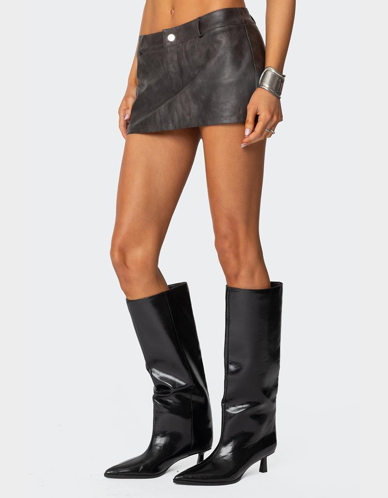 EDIKTED Sadaf Faux Leather Mini Skort image number 2