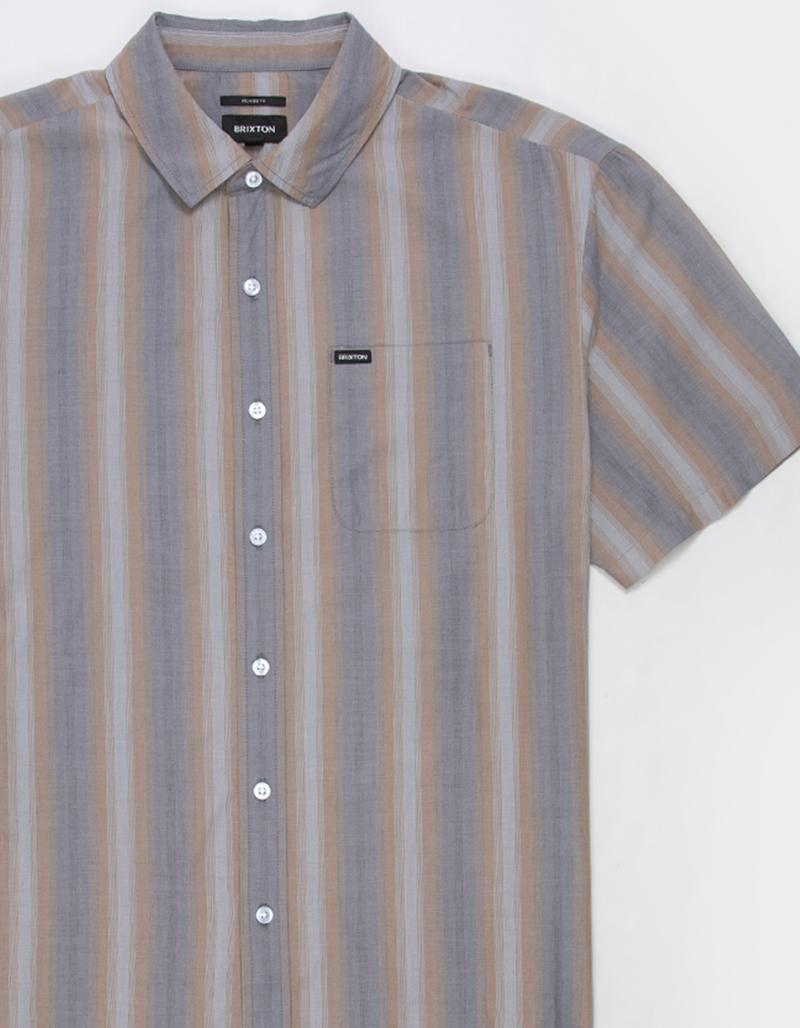 BRIXTON Cru Stripe Mens Button Up Shirt image number 1