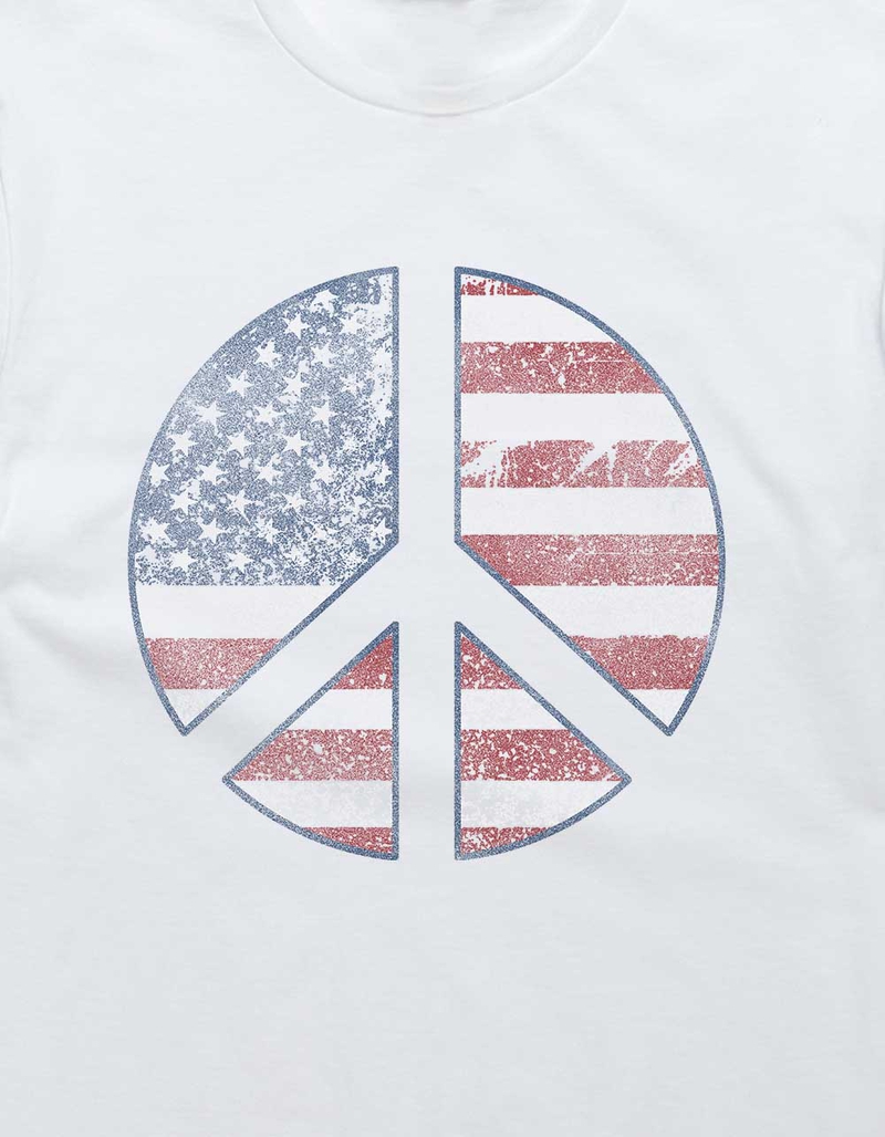 PEACE American Flag Block Unisex Tee image number 1