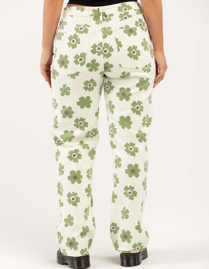 RSQ Printed Womens High Rise Straight Leg Jeans image number 7