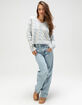 FREE PEOPLE Washed Cable Knit Womens V-Neck Sweater image number 5