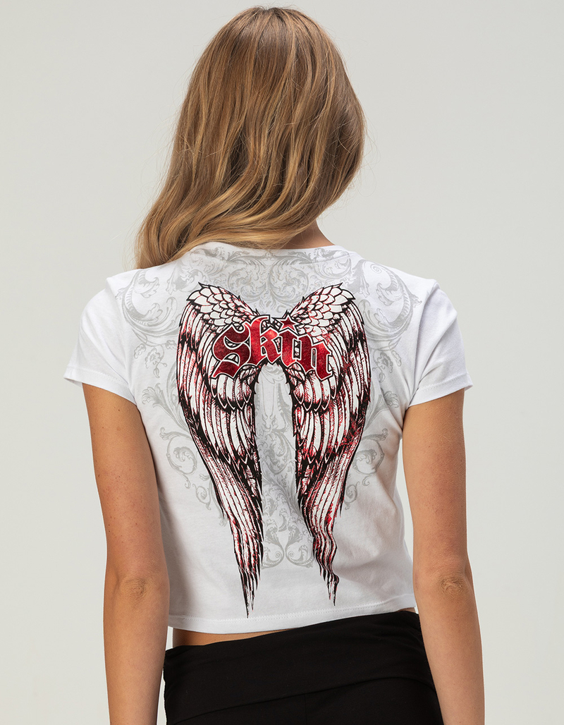 SKIN INDUSTRIES Winged Womens Crop Baby Tee image number 1