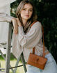 T-SHIRT AND JEANS Knot Front Cognac Crossbody Bag image number 1
