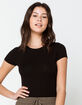 DESTINED Wide Rib Knit Womens Black Tee image number 1