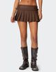 EDIKTED Faux Leather Pleated Mini Skort image number 4