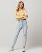 SKY AND SPARROW Stripe Mustard Womens Lightweight Hoodie image number 4