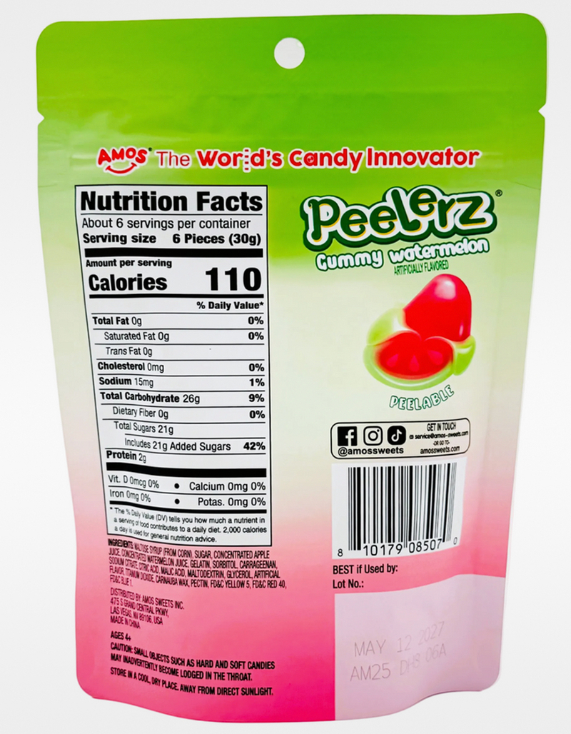 PEELERZ Peelable Watermelon Gummy Candy image number 1