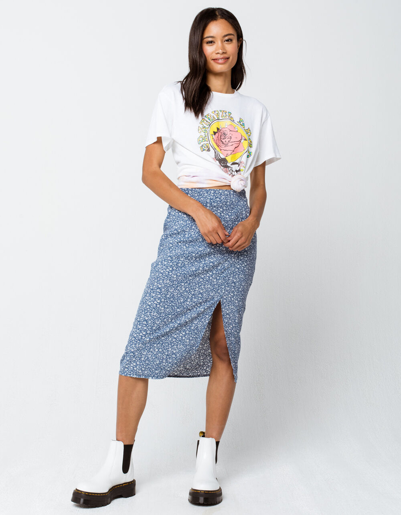 IVY & MAIN Ditsy Slit Midi Skirt image number 0
