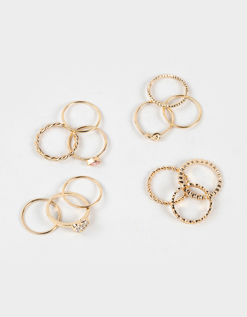 FULL TILT 12 Pack Heart/Rhinestone/Dainty Rings image number 0