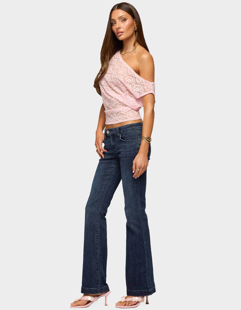 EDIKTED Kessa Sheer Lace Off Shoulder Top image number 3