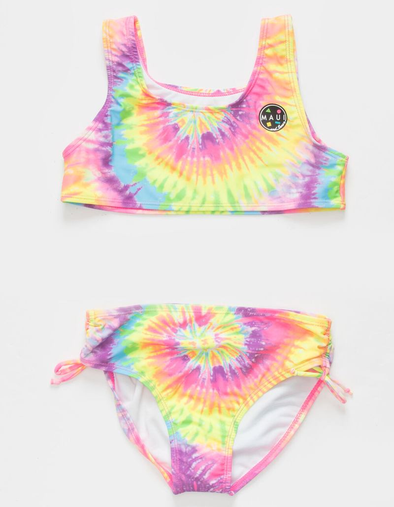 MAUI & SONS Tie Dye Girls Side Tie Bikini Set image number 0