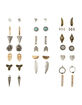 FULL TILT 20 Pairs Leaf Bar & Rose Earrings image number 1