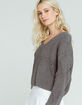 SKY AND SPARROW Transition Stitch Womens Charcoal Sweater image number 2