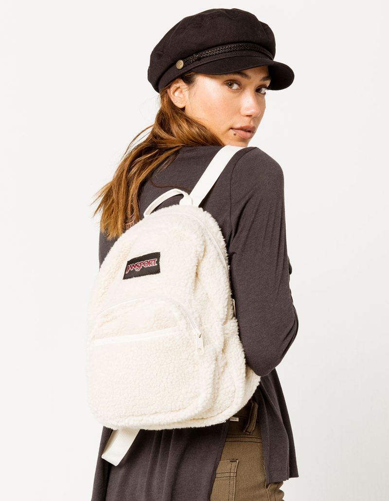 JANSPORT Half Pint FX Soft Tan Sherpa Mini Backpack image number 3