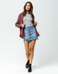 SKY AND SPARROW Button Front Denim Mini Skirt image number 1