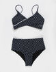 FULL TILT Girls Polka Dot Wrap Bralette Bikini Set image number 1