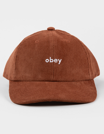 OBEY Lowercase 6 Panel Corduroy Strapback Hat Alternative Image