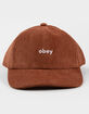 OBEY Lowercase 6 Panel Corduroy Strapback Hat image number 2