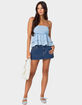 EDIKTED Linen Look Strapless Peplum Top image number 2