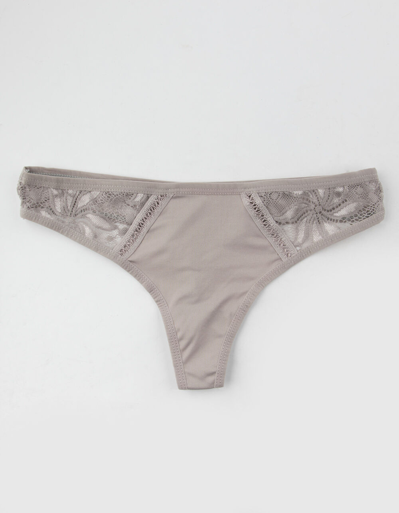 FULL TILT Lace Sides Gray Thong image number 0
