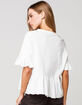 RSQ Ruffled Womens White Babydoll Top image number 3