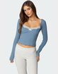 EDIKTED Morgyn Lace Trim Ribbed Top image number 1