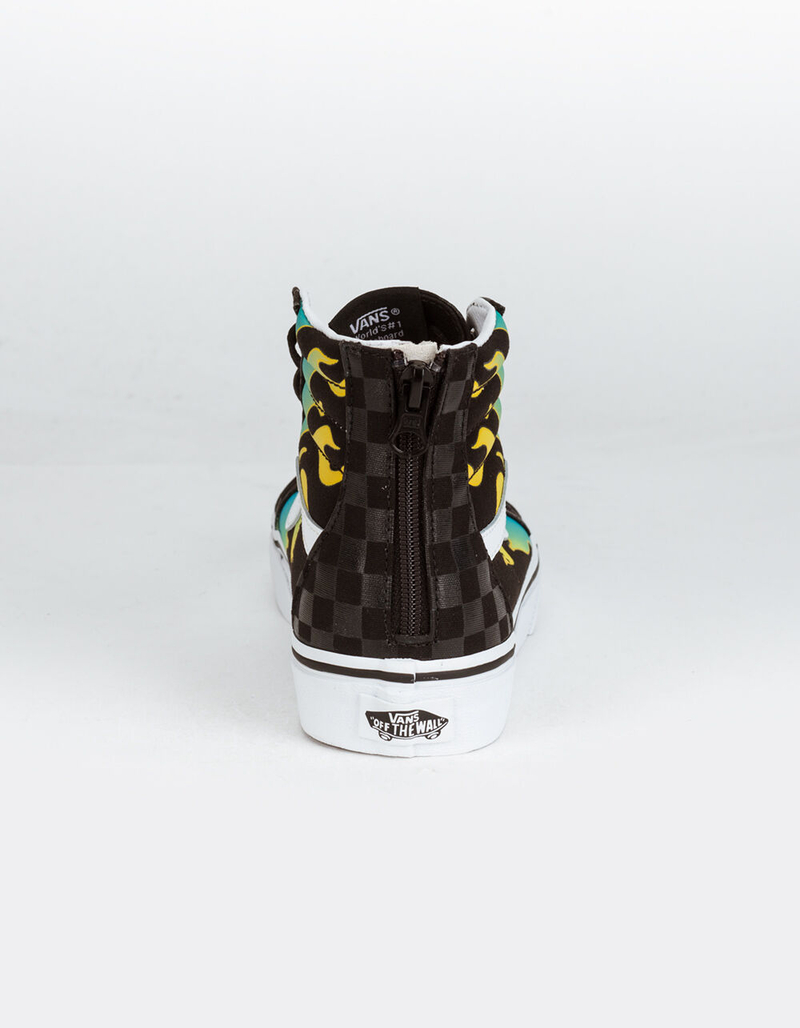 VANS Glow Flame Sk8-Hi Zip Juniors Shoes image number 3