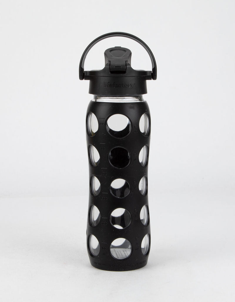 LIFEFACTORY 22oz Active Cap Onyx Glass Water Bottle image number 1