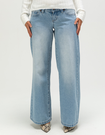 ABRAND 00 Super Low Wide Kaia Worn Womens Jeans Alternative Image