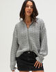 RSQ Womens Cable Knit Zip-Up Sweater image number 2