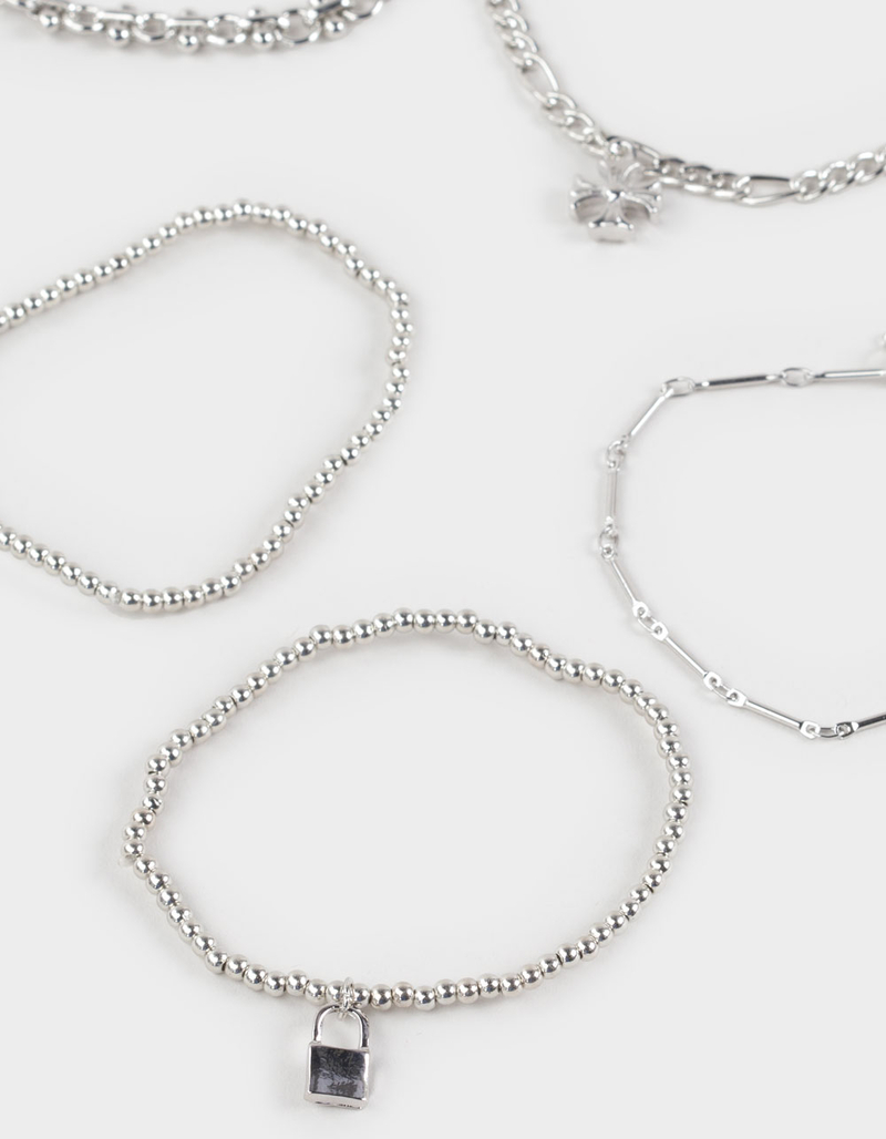 FULL TILT 5 Pack Cross/Lock Chain Bracelets image number 1