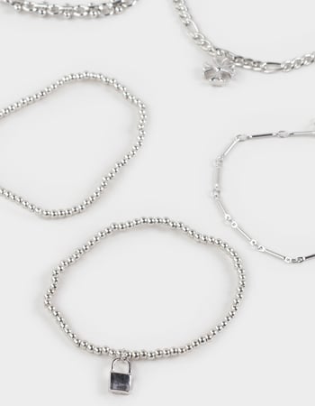 FULL TILT 5 Pack Cross/Lock Chain Bracelets Alternative Image