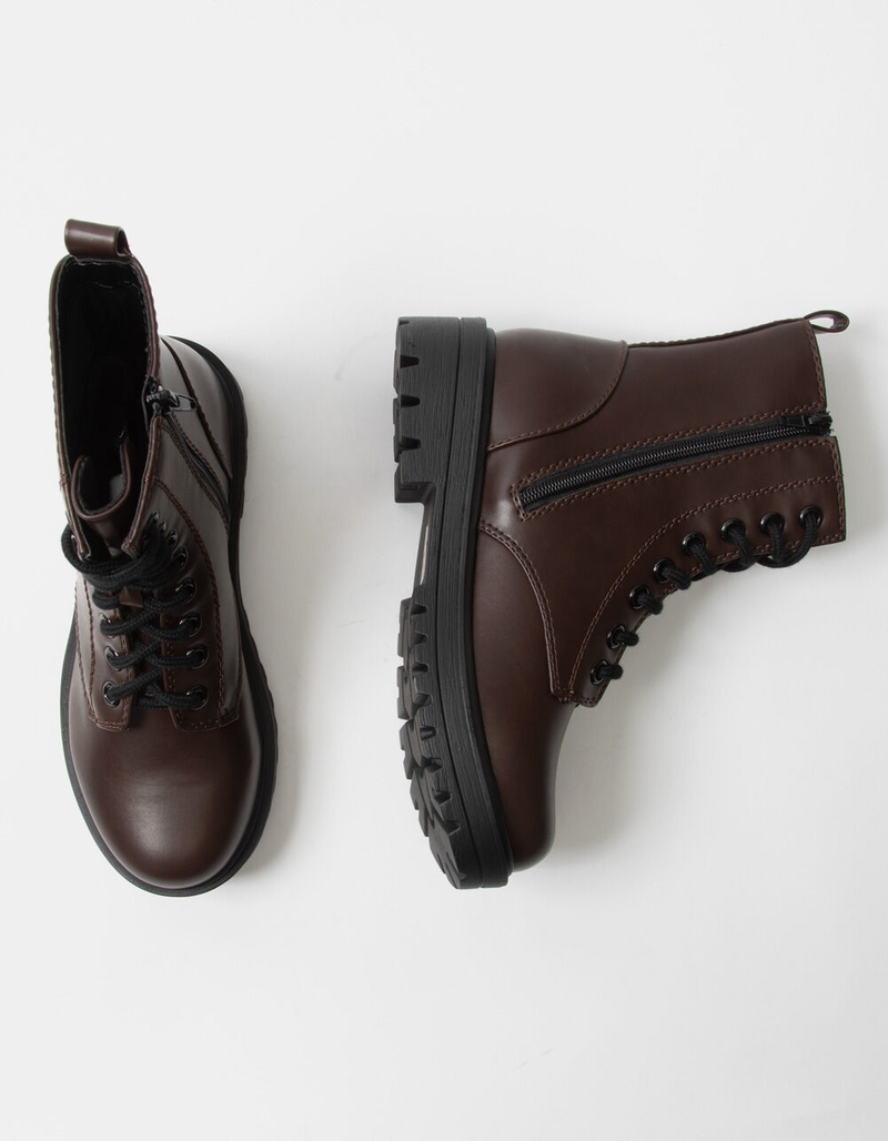 SODA Lug Sole Womens Side Zip Combat Boots image number 4