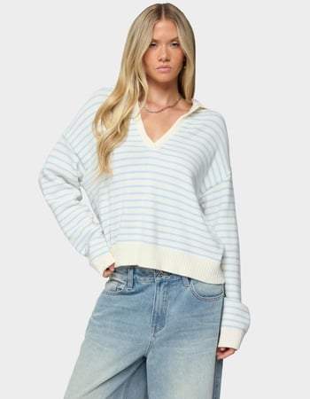 EDIKTED Copenhagen Oversized Striped Sweater Primary Image