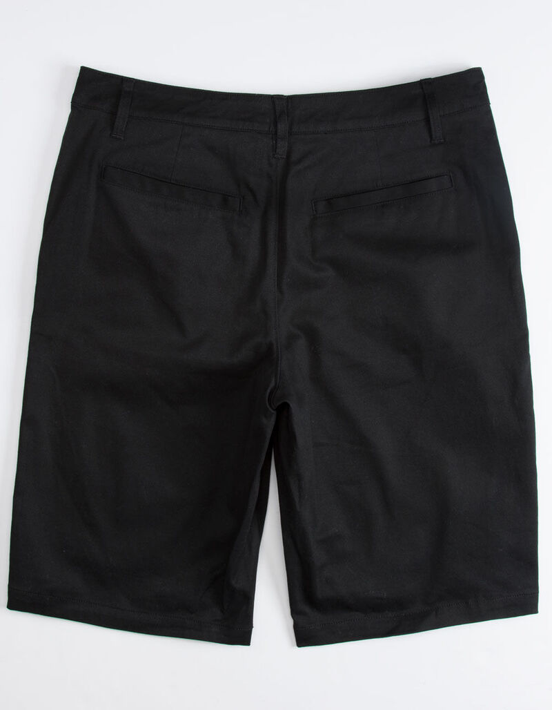 VALOR Long Black Mens Chino Shorts - BLACK - 347059100