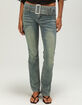 MADDEN GIRL Low Rise Belted Womens Bootcut Jeans image number 2