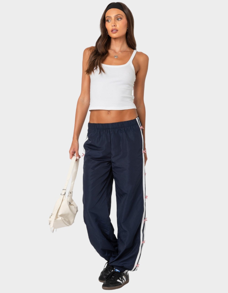 EDIKTED Bow Stripe Nylon Track Pants image number 2