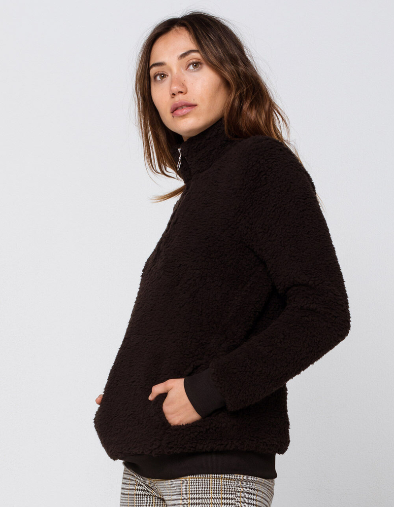 DESTINED Half Zip Woobie Black Womens Sweatshirt image number 2