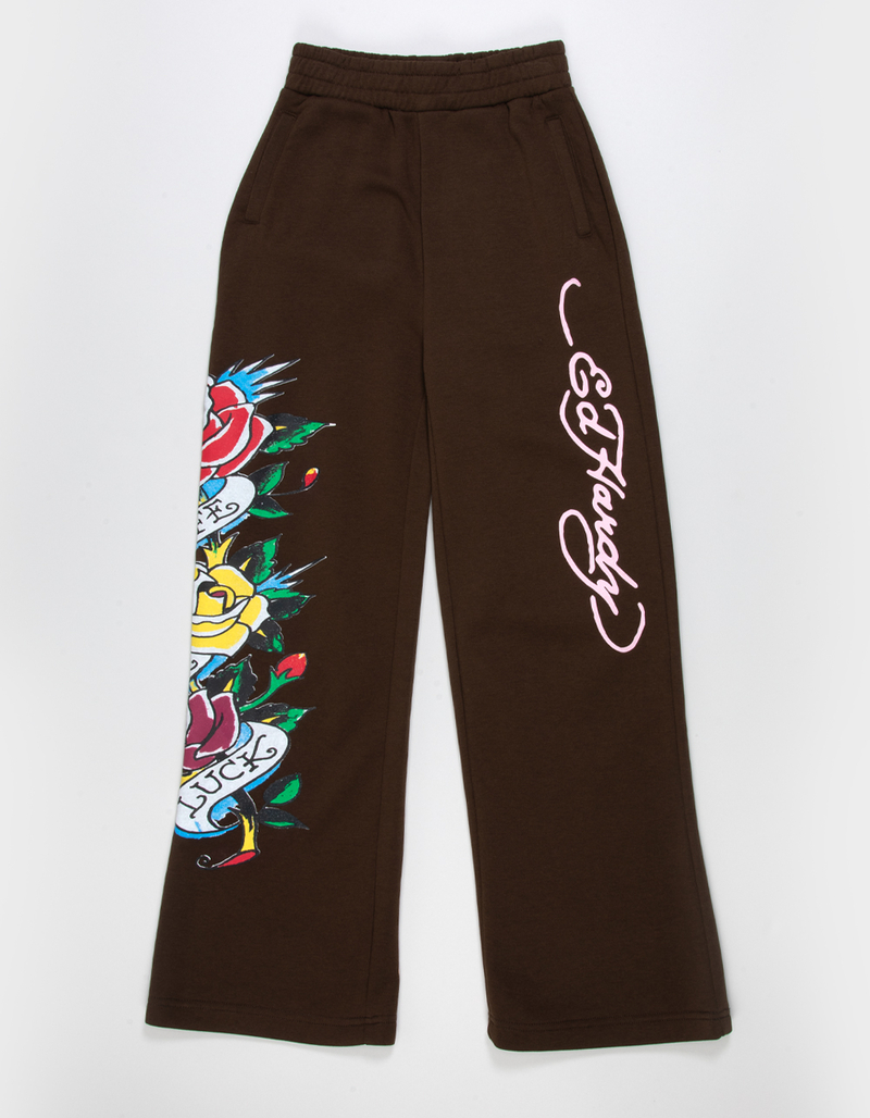 ED HARDY Tiger Rose Girls Wide Leg Sweatpants image number 0