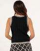 SAY WHAT Womens Tipping V Neck Sweater Vest  image number 3