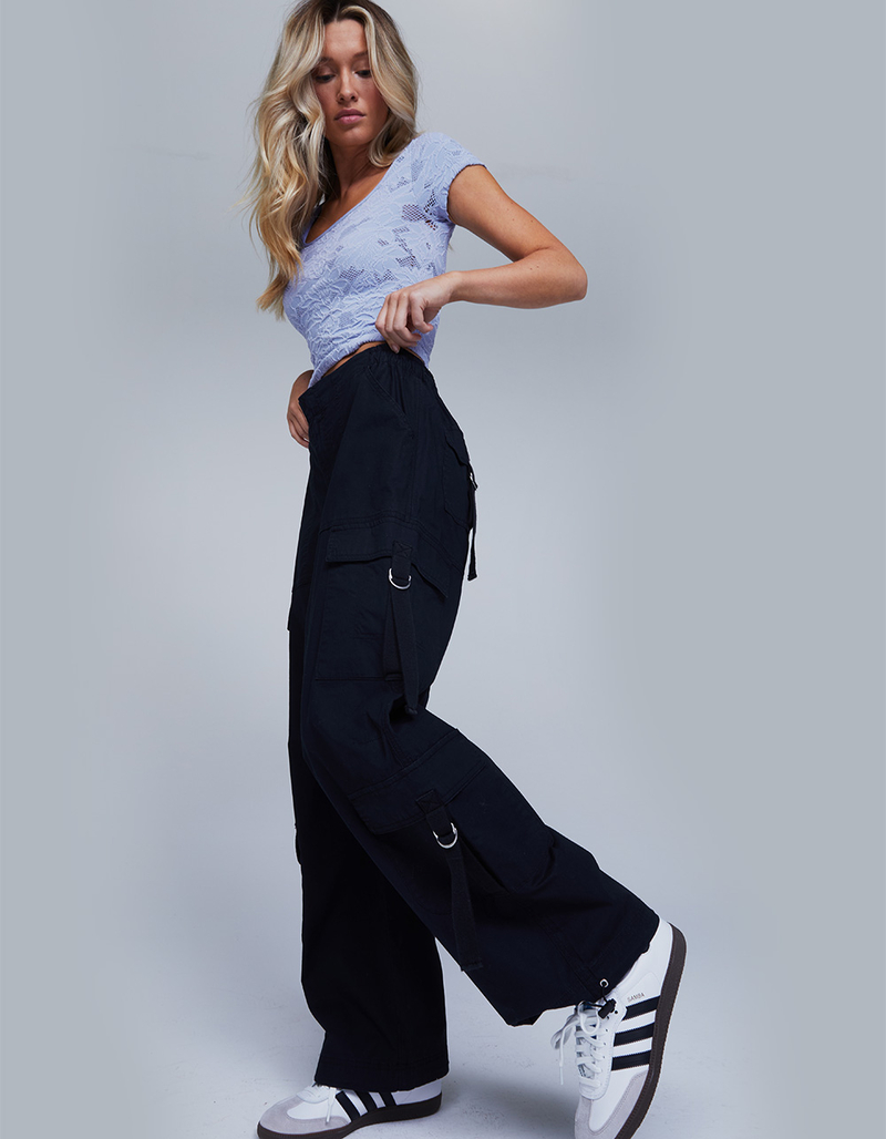 RSQ Womens Mid Rise Double Cargo Parachute Pants image number 0