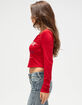 TRUE RELIGION Rhinestone V Notch Womens Long Sleeve Tee image number 3